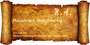 Mauskopf Adalberta névjegykártya